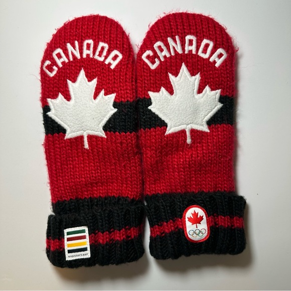 Hudson's Bay Company Accessories - SOLD! Hudson Bay Team Canada Winter Olympics Maple Leaf Knit Mittens